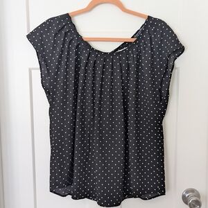 Elegant Black and White Polka Dot Blouse